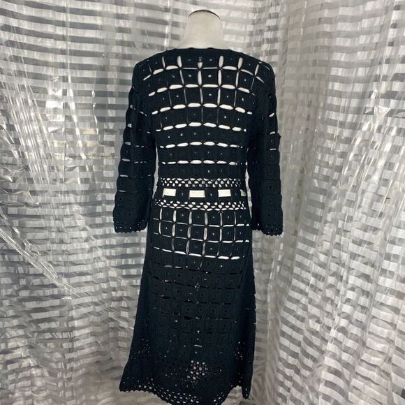 Gaby & Eden Black Crochet Button Up Dress - Picture 4 of 8